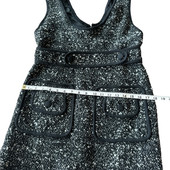 NANETTE LEPORE GRAY SCOOP NECK TWEED MINI DRESS - Picture 3 of 7